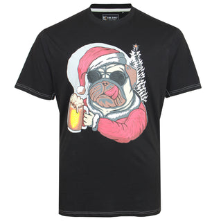 Kam Jeans Plus Size X021 Dog Beer Xmas T-Shirt Black