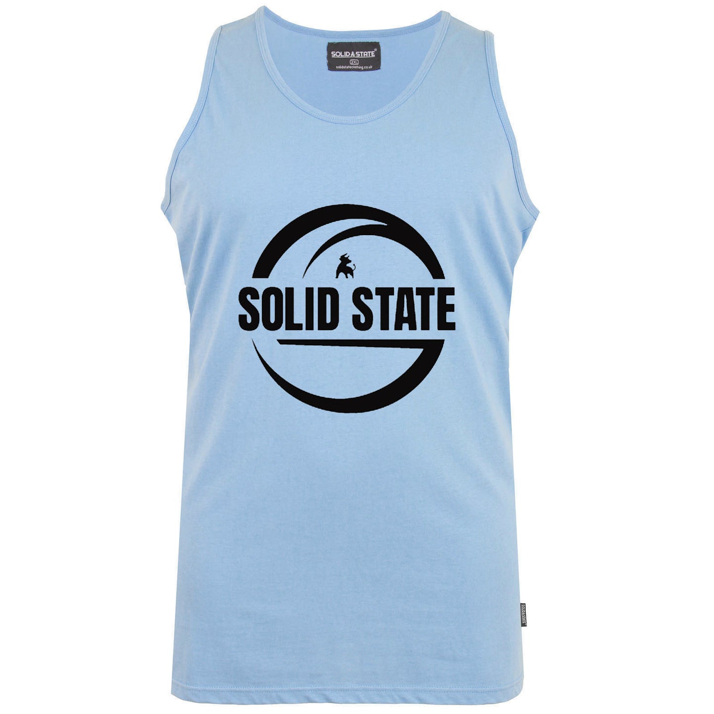 Solid State Plus Size Logo Muscle Vest Faded Denim