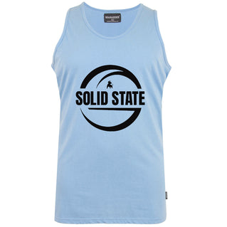 Solid State Plus Size Logo Muscle Vest Faded Denim