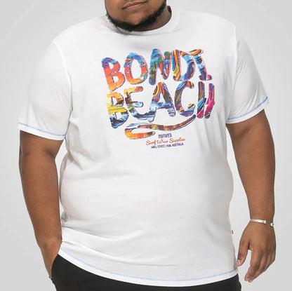 D555 Plus Size Bondi Beach T-Shirt White