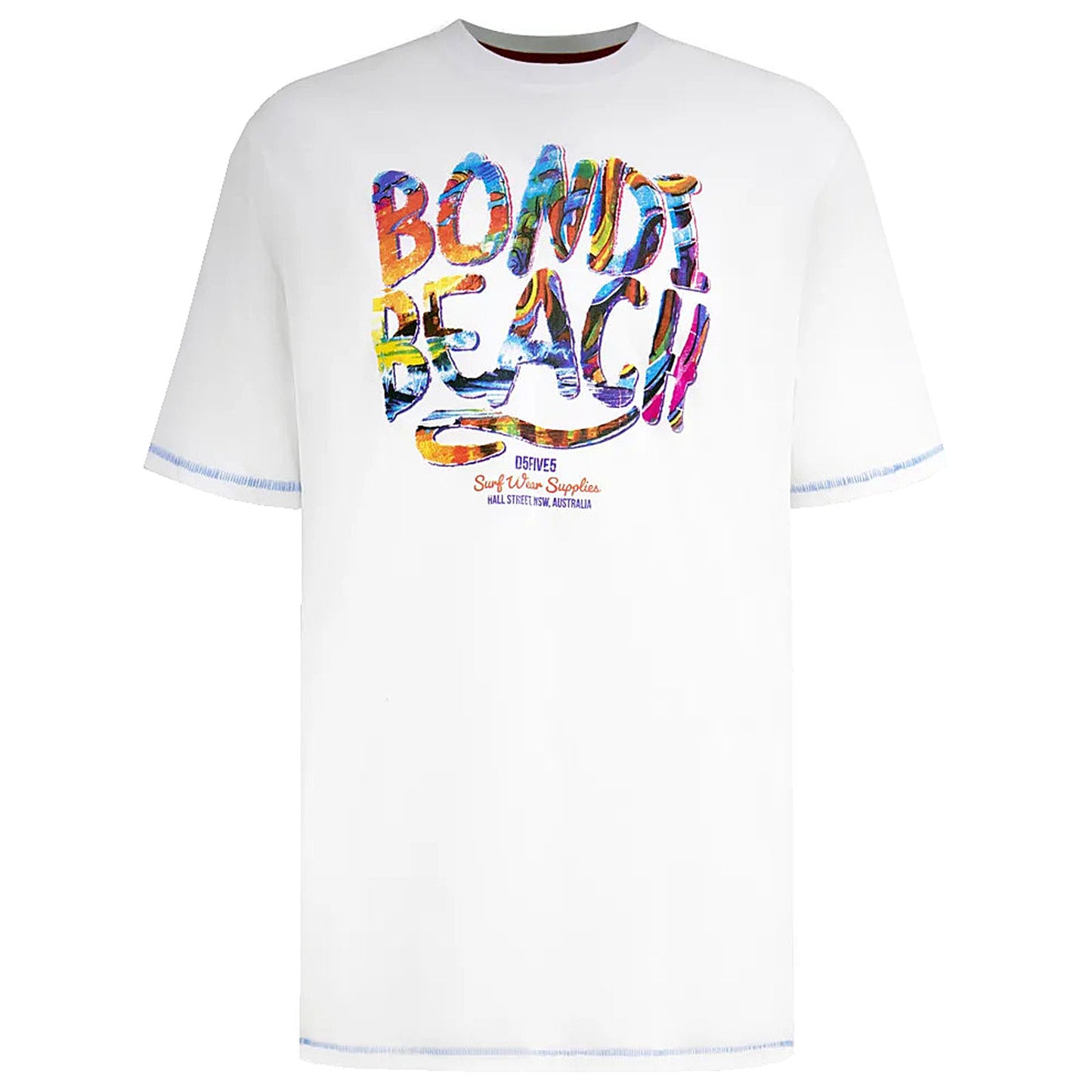 D555 Plus Size Bondi Beach T-Shirt White