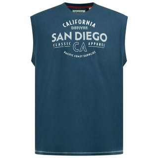 D555 Plus Size San Diego Sleeveless T-Shirt French Navy