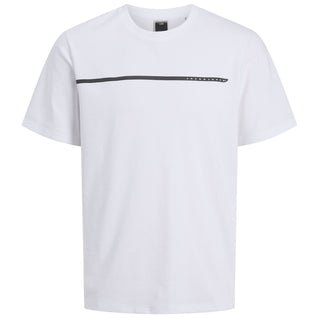 Jack & Jones Plus Size Fusion Full Branding T-Shirt Bright White