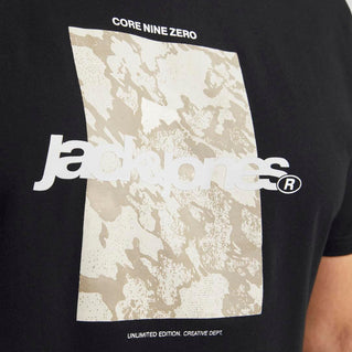 Jack & Jones Plus Size Tarmac Camo Front T-Shirt Black