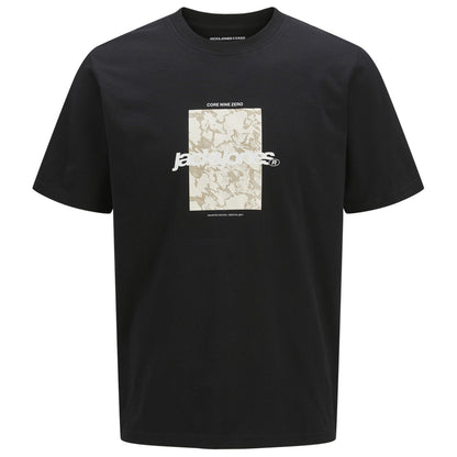 Jack & Jones Plus Size Tarmac Camo Front T-Shirt Black