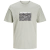 Jack & Jones Plus Size Tarmac Camo Front T-Shirt Aqua Grey