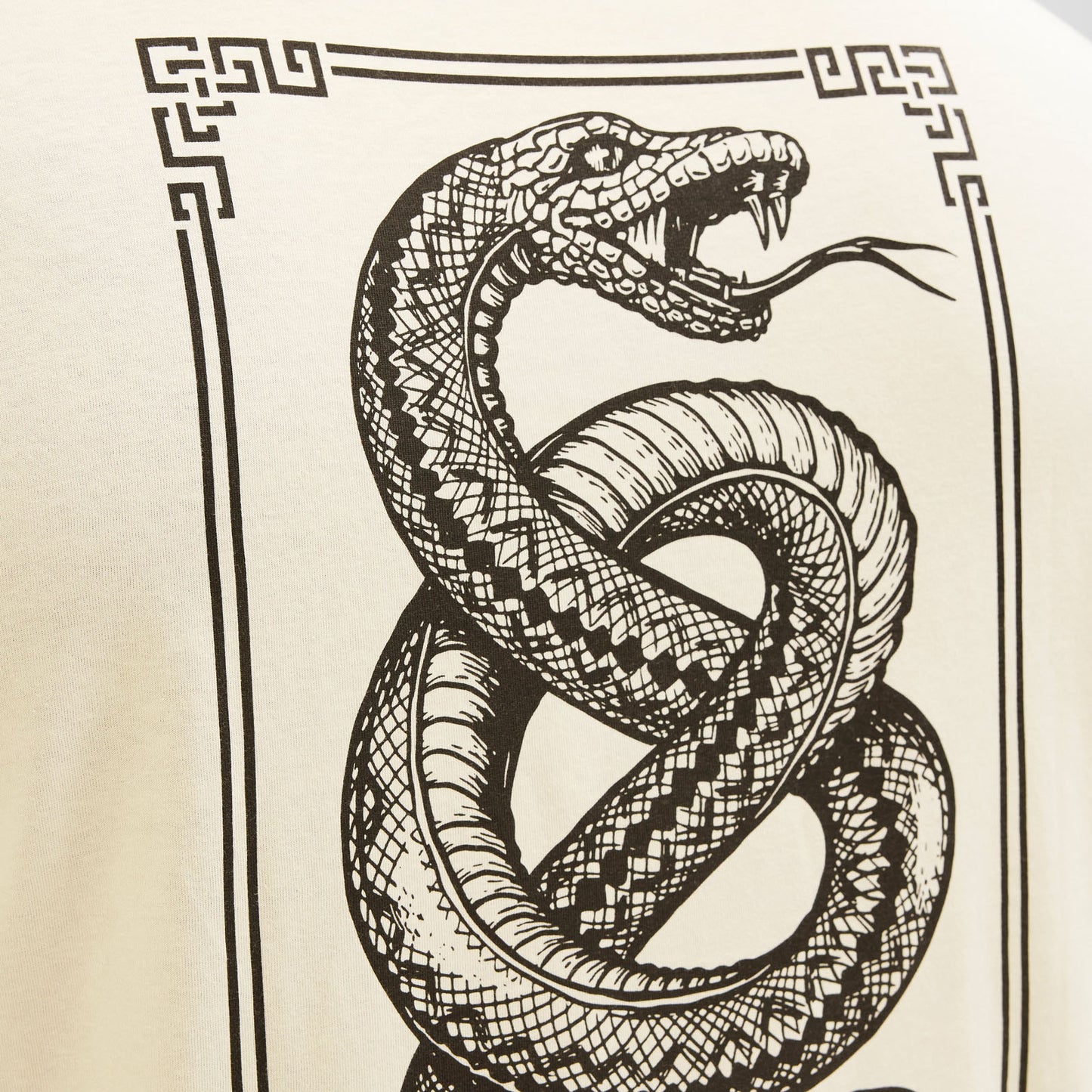 Jack & Jones Plus Size Snake T-Shirt Anitique White