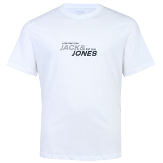 Jack & Jones Plus Size Tarmac Branding T-Shirt Bright White