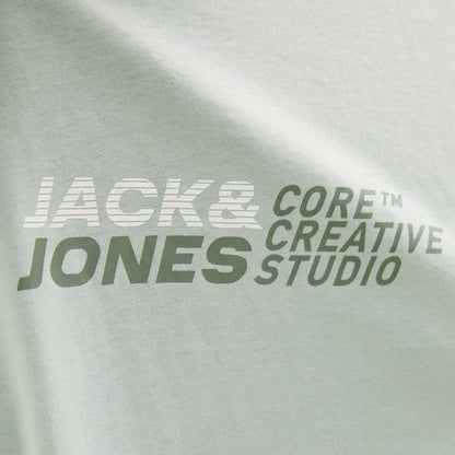 Jack & Jones Plus Size Tarmac Branding T-Shirt Aqua Grey