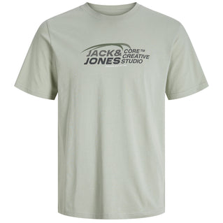 Jack & Jones Plus Size Tarmac Branding T-Shirt Aqua Grey