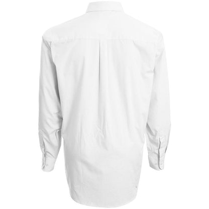 Plus Size Sh151 Plain Collar L/S Shirt White