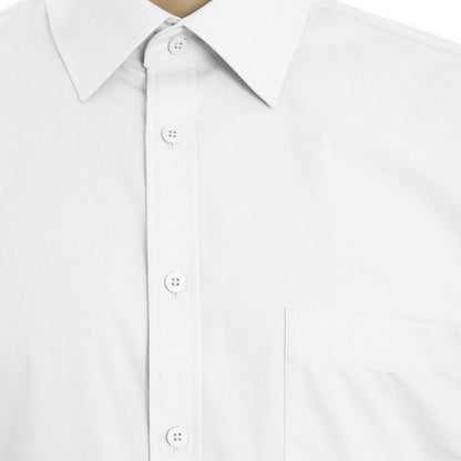 Plus Size Sh151 Plain Collar L/S Shirt White