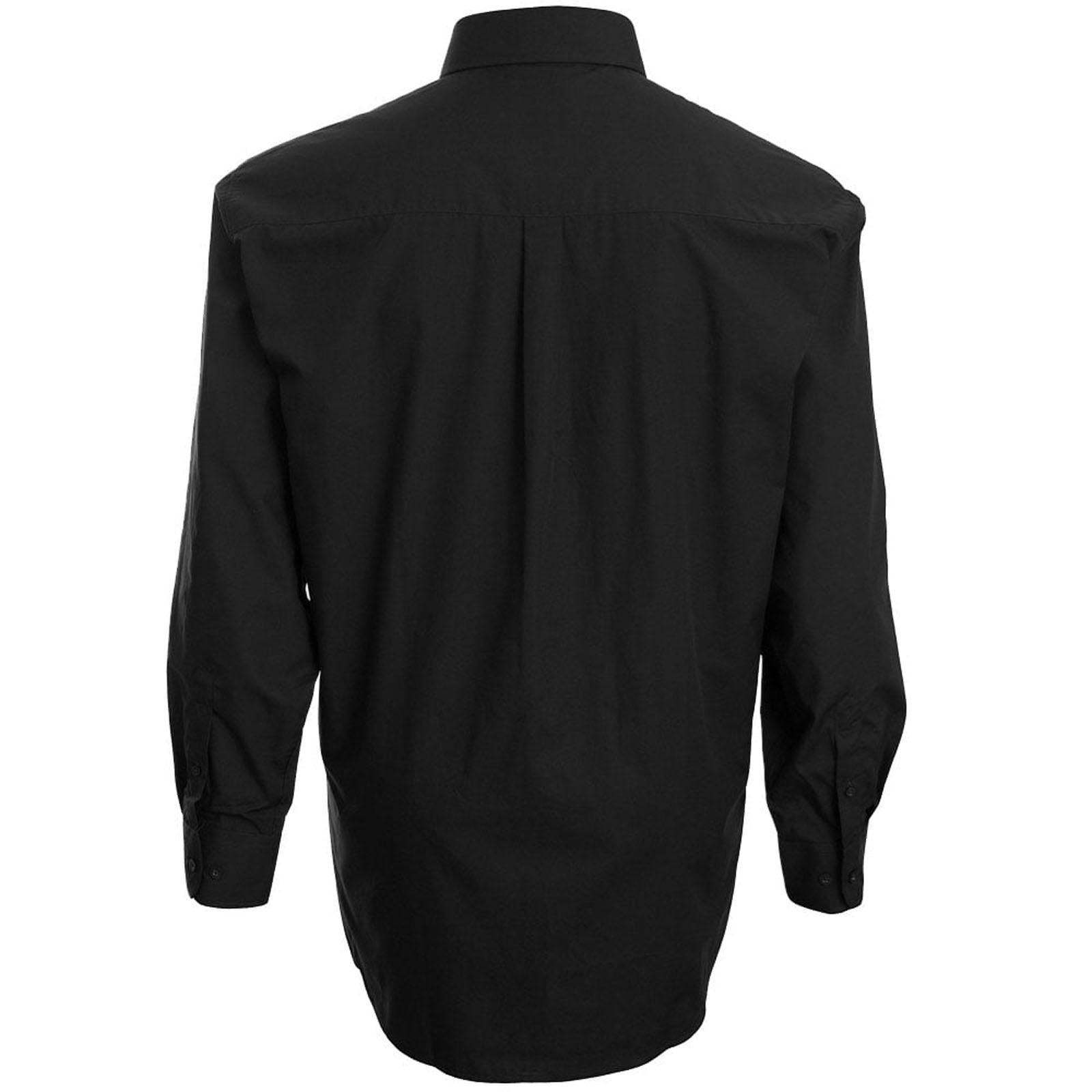 Espionage Plus Size Sh151 Plain Collar L S Shirt Black Bigboys