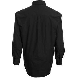 Espionage Plus Size Plain Collar Long Sleeve Shirt Black