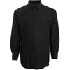 Plus Size Sh151 Plain Collar L/S Shirt Black