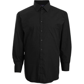 Espionage Plus Size Sh151 Plain Collar L/S Shirt Black