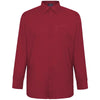 Plus Size Sh151 Plain Collar L/S Shirt Wine