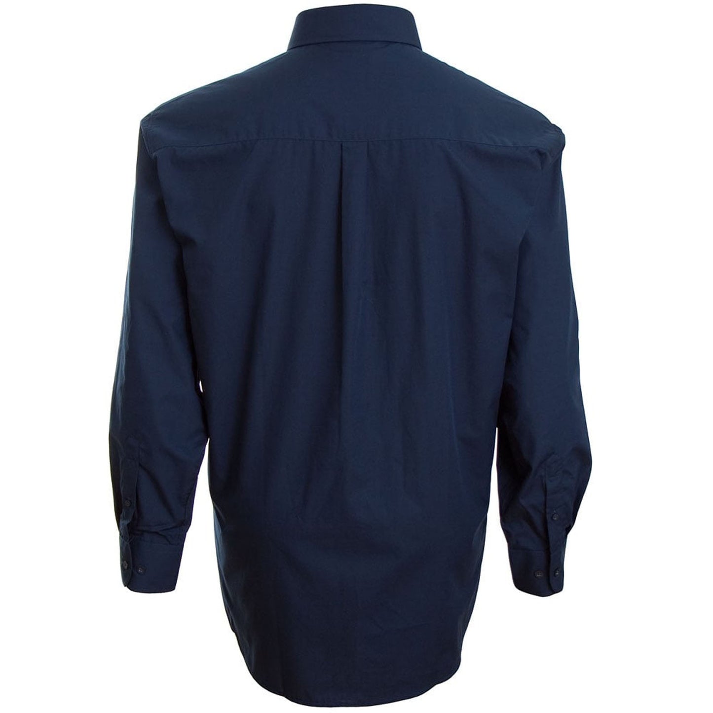 Plus Size Sh151 Plain Collar L/S Shirt Navy