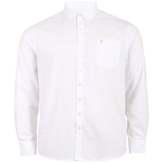 Farah Plus Size Drayton Long Sleeve Shirt White