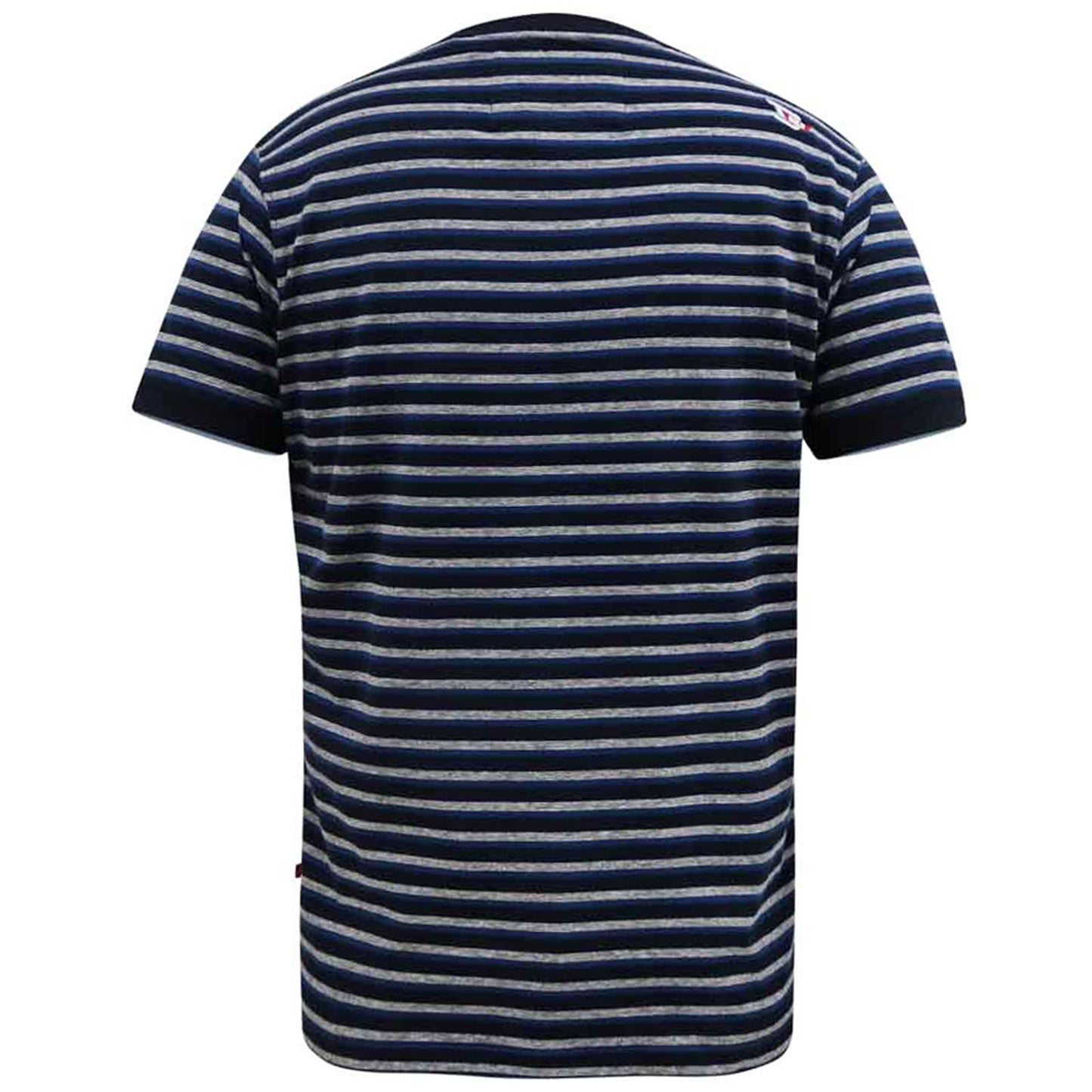 D555 Plus Size Beamont Jacquard Stripe T-Shirt Navy