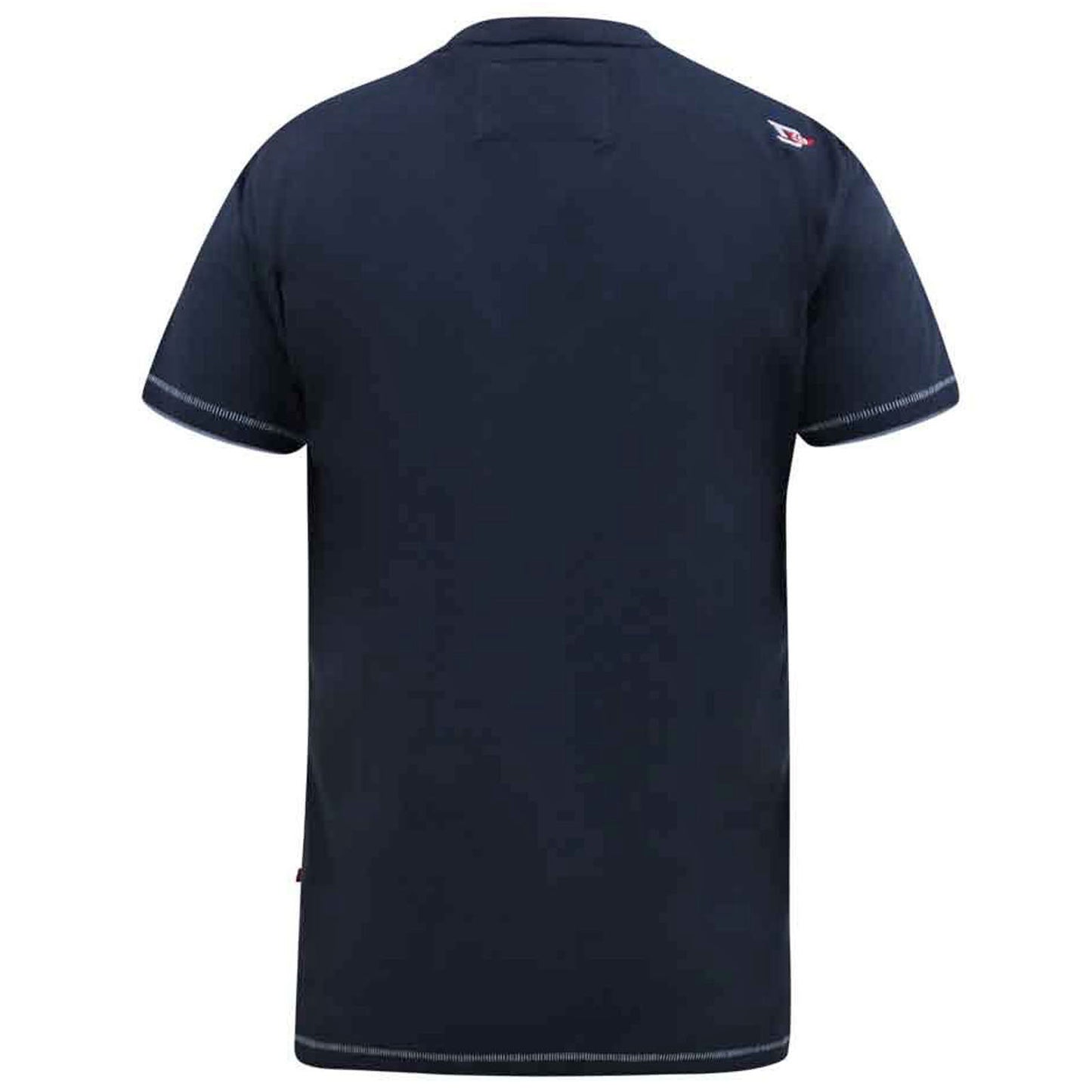 D555 Plus Size Cransford 'Gradient Line' T-Shirt Navy