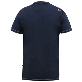 D555 Plus Size Cransford 'Gradient Line' T-Shirt Navy