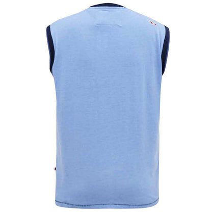 D555 Plus Size Bretton 'Surfboard' Sleeveless T-Shirt Blue Marl