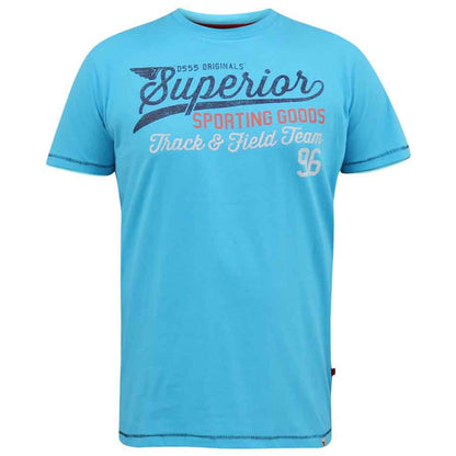 D555 Plus Size Rushden 'Superior Sporting Goods' T-Shirt Turquoise