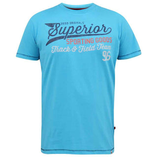 D555 Plus Size Rushden 'Superior Sporting Goods' T-Shirt Turquoise