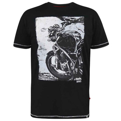 D555 Plus Size Pinewood 'Bike Photo' T-Shirt Black