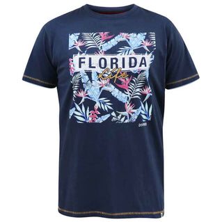 D555 Plus Size Prestwick 'Florida Life' T-Shirt Navy