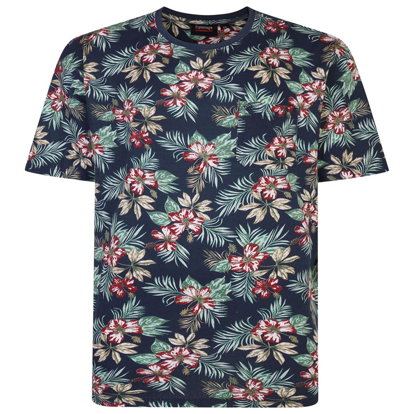 Plus Size T372 Ao Hibiscus Print T-Shirt Denim