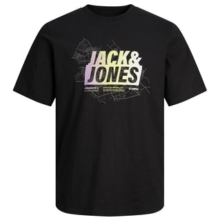 Jack & Jones Plus Size Map Summer T-Shirt Black