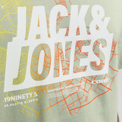 Jack & Jones Plus Size Map Summer T-Shirt Desert Sage