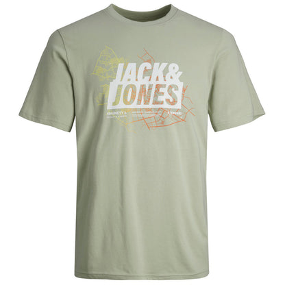 Jack & Jones Plus Size Map Summer T-Shirt Desert Sage