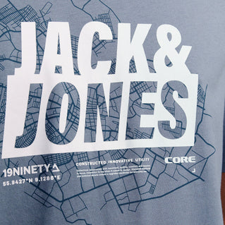 Jack & Jones Plus Size Map Summer T-Shirt Flint Stone