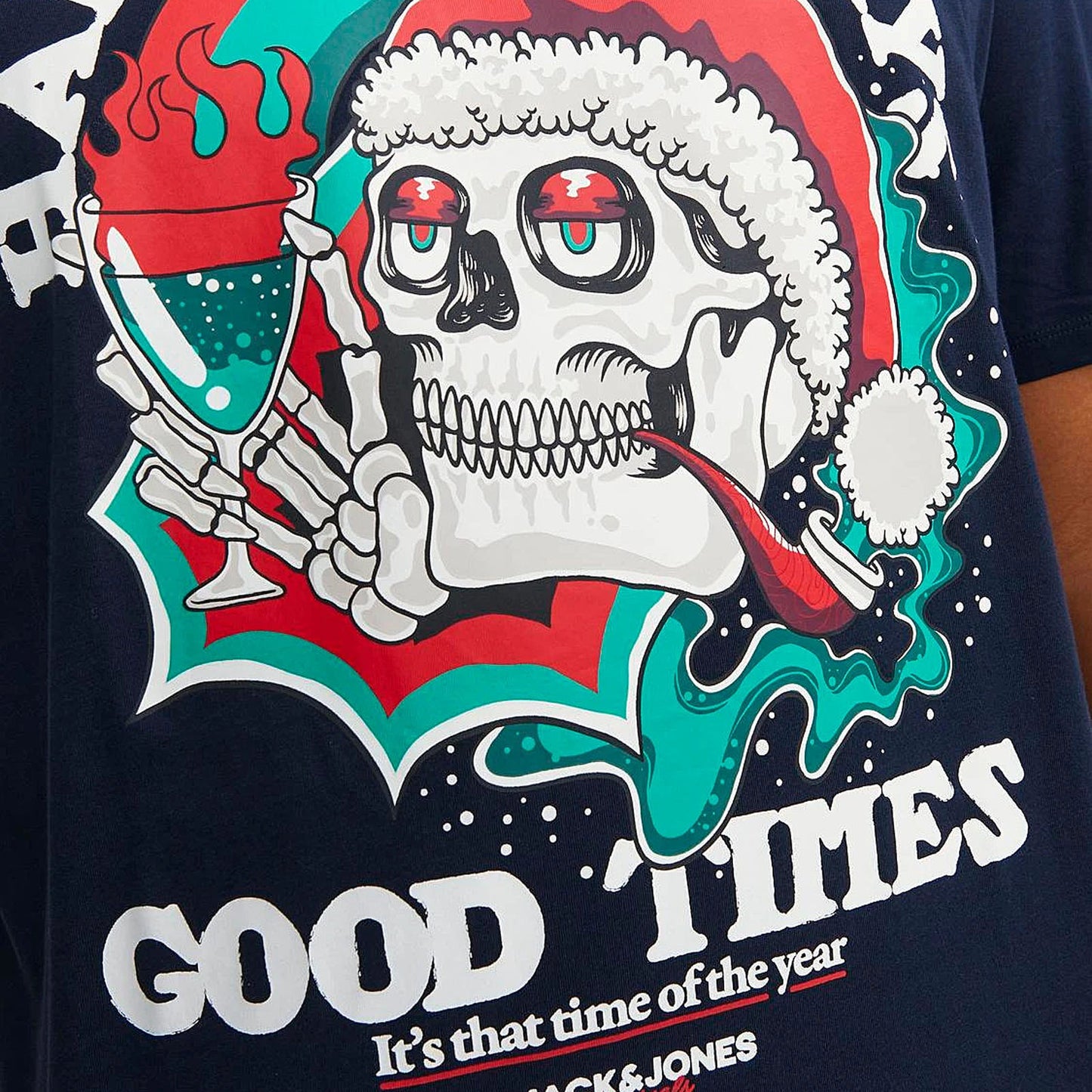 Plus Size Christmas Skull T-Shirt Sky Captain