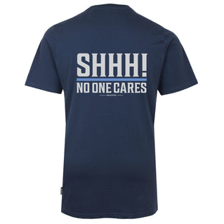 Solid State Plus Size Shhh! No One Cares (Back Print) T-Shirt Navy