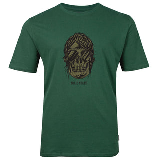 Solid State Plus Size Skull Sunglasses T-Shirt Olive