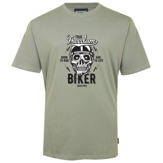 Solid State Plus Size Freedom Biker T-Shirt Khaki