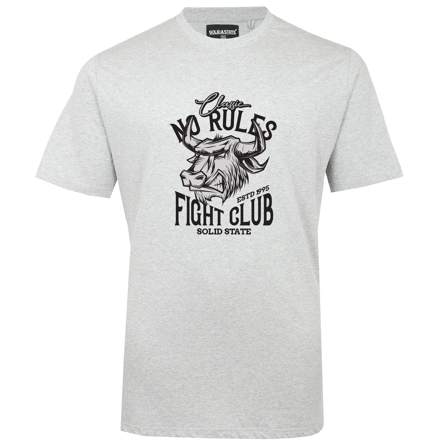 Solid State Plus Size Fight Club T-Shirt Grey Marl