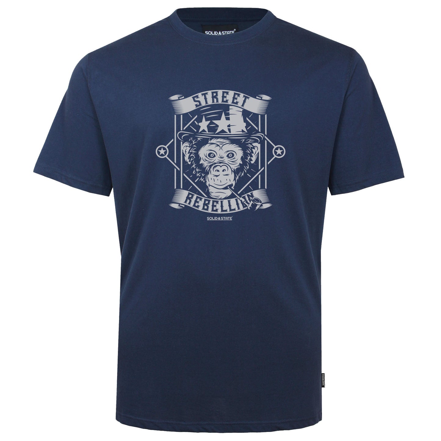 Solid State Plus Size Street Rebellion Monkey T-Shirt Navy