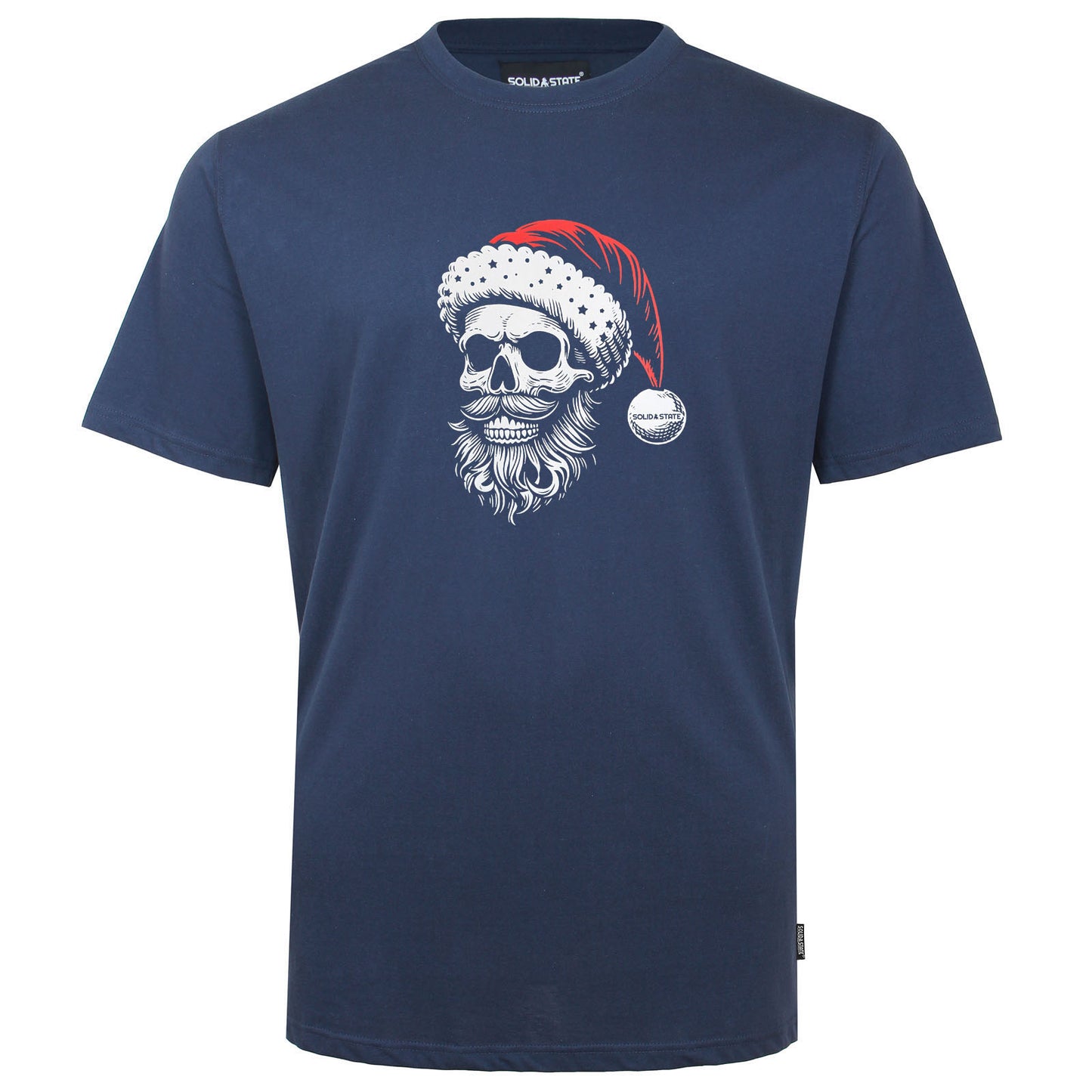 Solid State Plus Size Santa Skull T-Shirt Navy