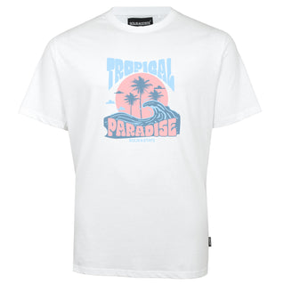 Solid State Plus Size Tropical Paradise T-Shirt White