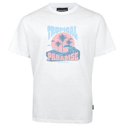 Solid State Plus Size Tropical Paradise T-Shirt White