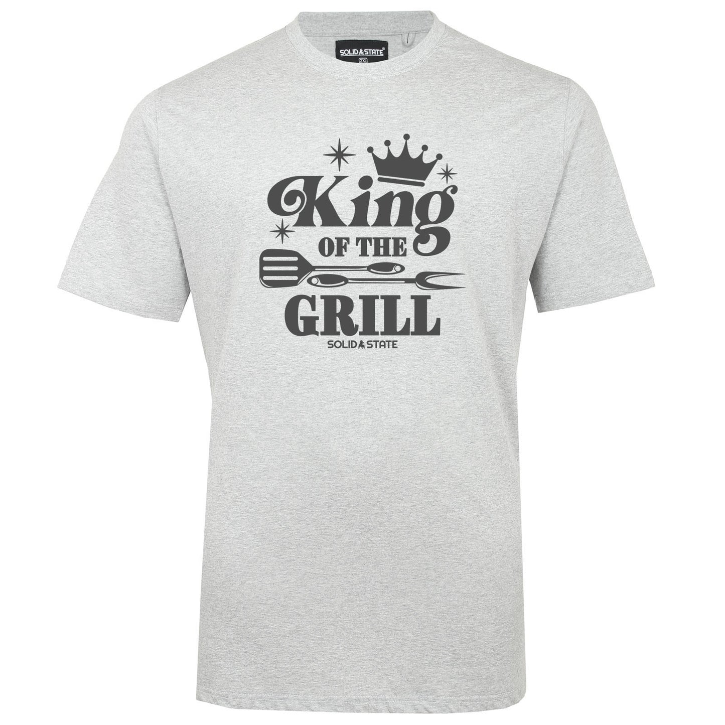 Solid State Plus Size King Of The Grill T-Shirt Grey Marl