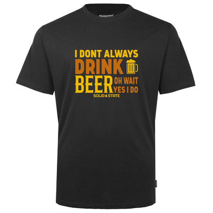 Solid State Plus Size Drink Beer T-Shirt Black