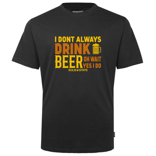 Solid State Plus Size Drink Beer T-Shirt Black