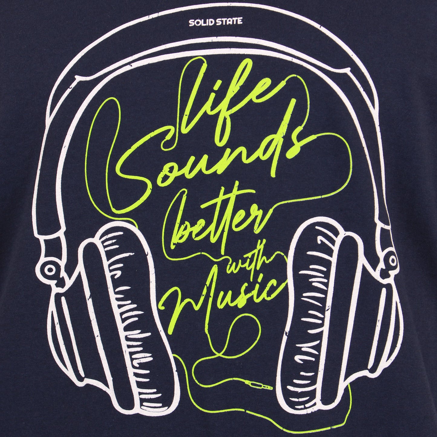 Solid State Plus Size Tucson 'Better With Music' T-Shirt Navy