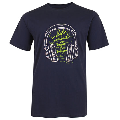 Solid State Plus Size Tucson 'Better With Music' T-Shirt Navy